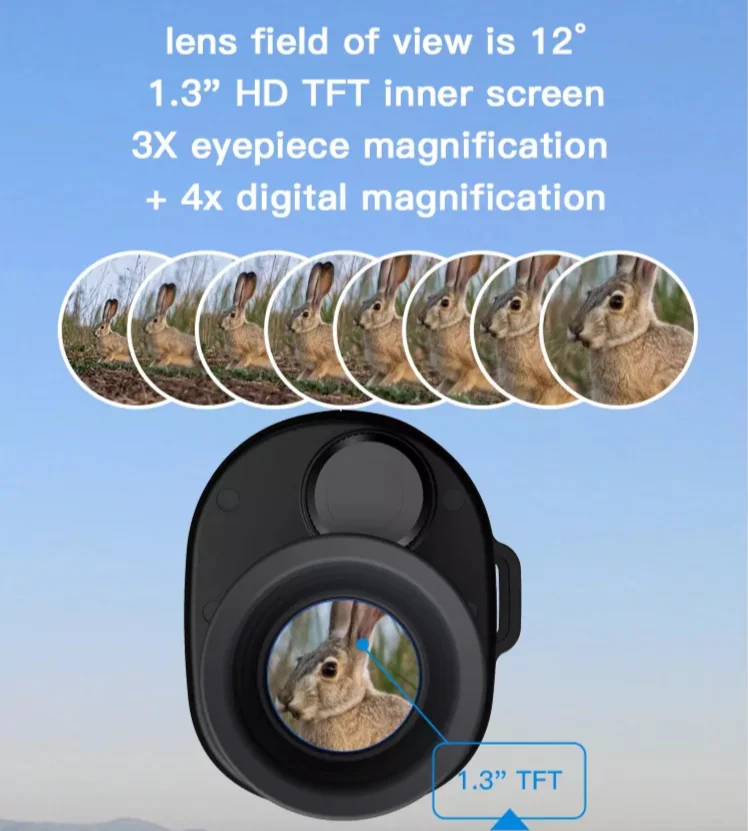 New 2600mAh Lithium Battery HD Handheld Digital Infrared 4K Night Vision Monocular IP54 Waterproof 8X Zoom Video Recording for