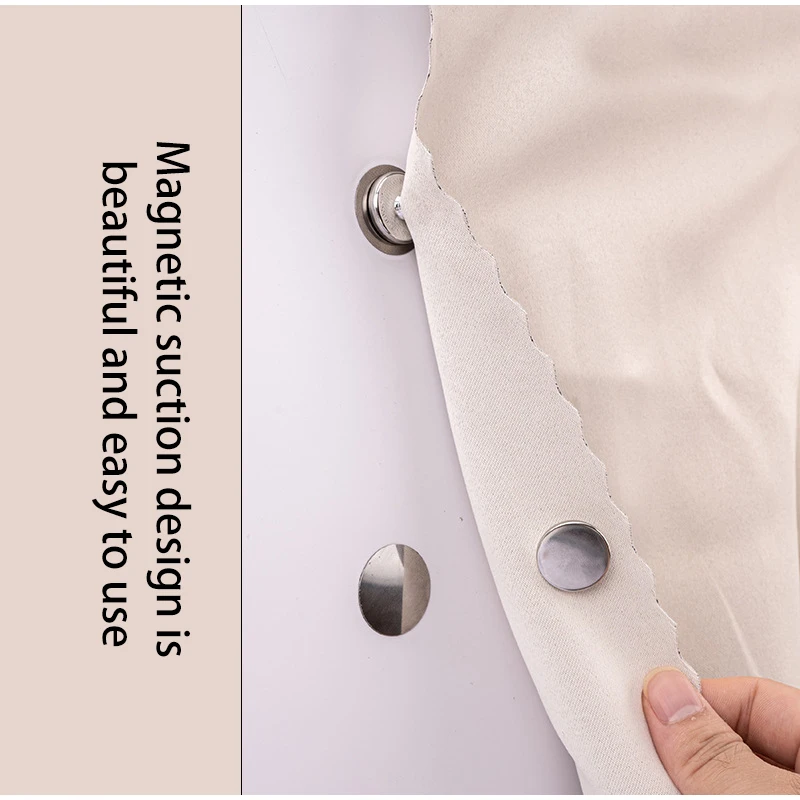 4/8pairs Curtain Magnetic Button Detachable Curtain Fix Fastener Clip Prevent Light Adjustment Window Screen Close Magnet Buckle