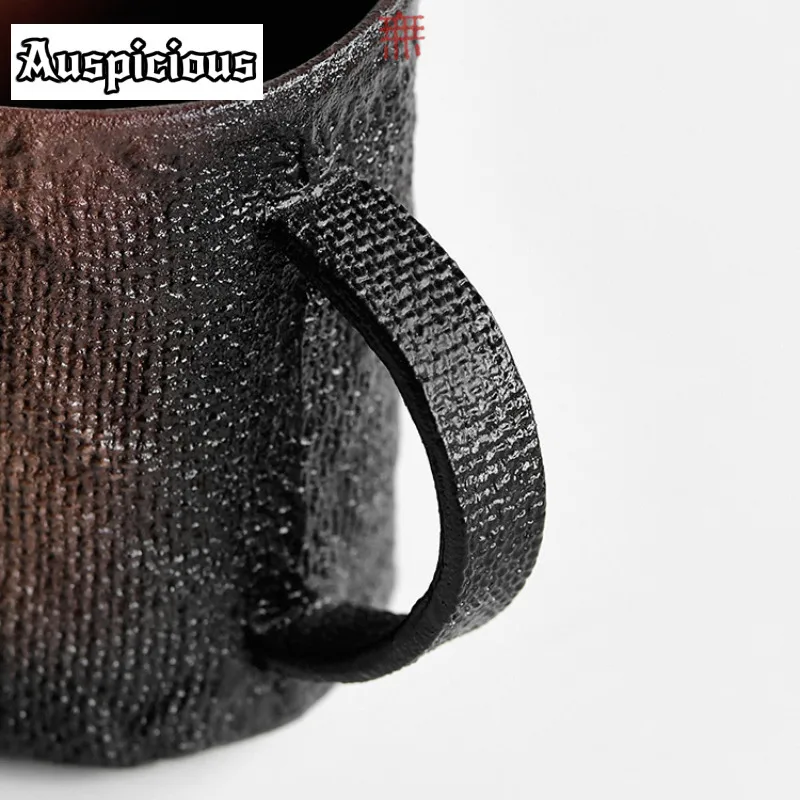 300ml Boutique Coarse Pottery Coffee Mug Creative Woven Fabric Baked Teacup Mug Japanese Coffee Cup Tea Brewing Drinkware Gift