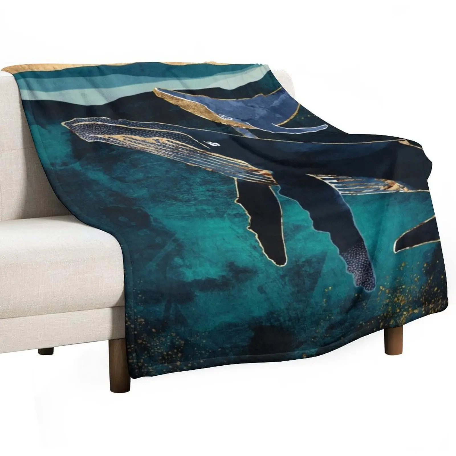 

Moonlit Whales Throw Blanket Decorative Throw for babies Stuffeds Blankets For Sofas Blankets