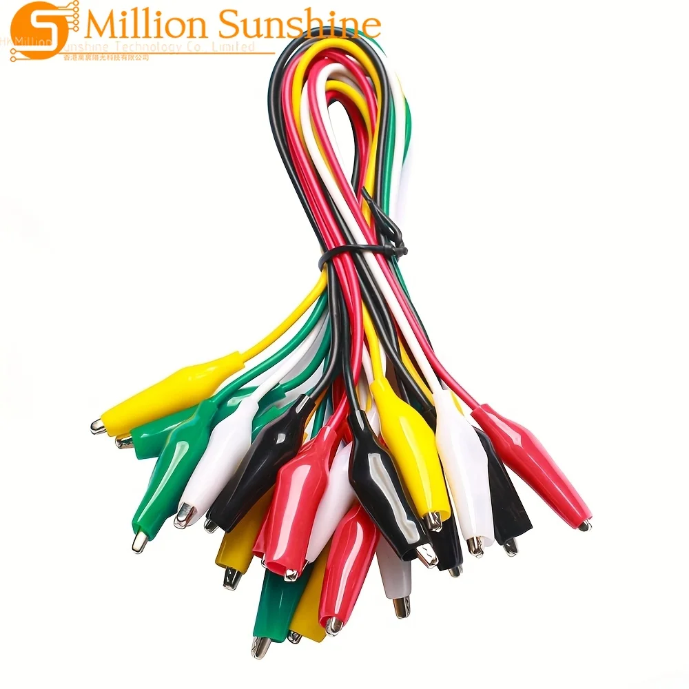 10PCS Premium Alligator Clips Electrical 5 Colors Test Leads Testing Probes Crocodile Jumper Wires Cable