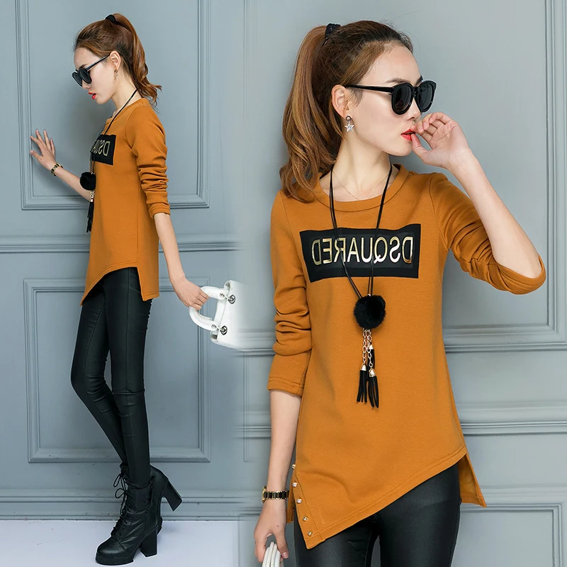 

Fashion spring and autumn large size slim women's top bottomed shirt cross V-Neck long sleeve wearing tight T-shirt