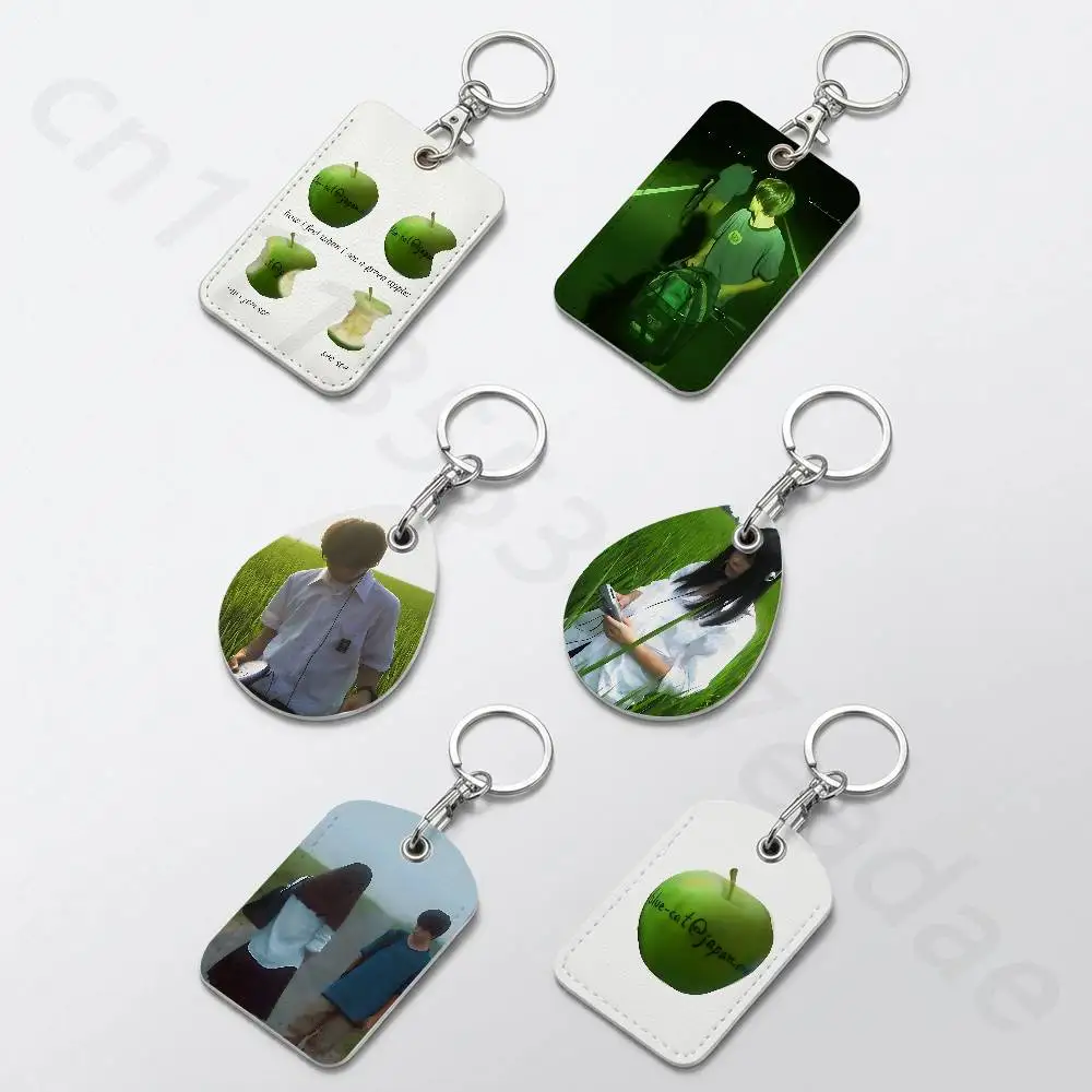 All About Lily Chou-Chou Rectangle Card Case Keychain Access Card Bag Key Tag Ring Leather Card