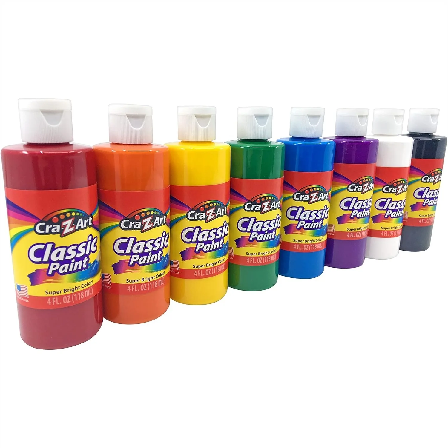 

Washable Classic Paint Bulk Pack 8 Count 4oz Each Bottle Assorted Colors For Kids Crafts