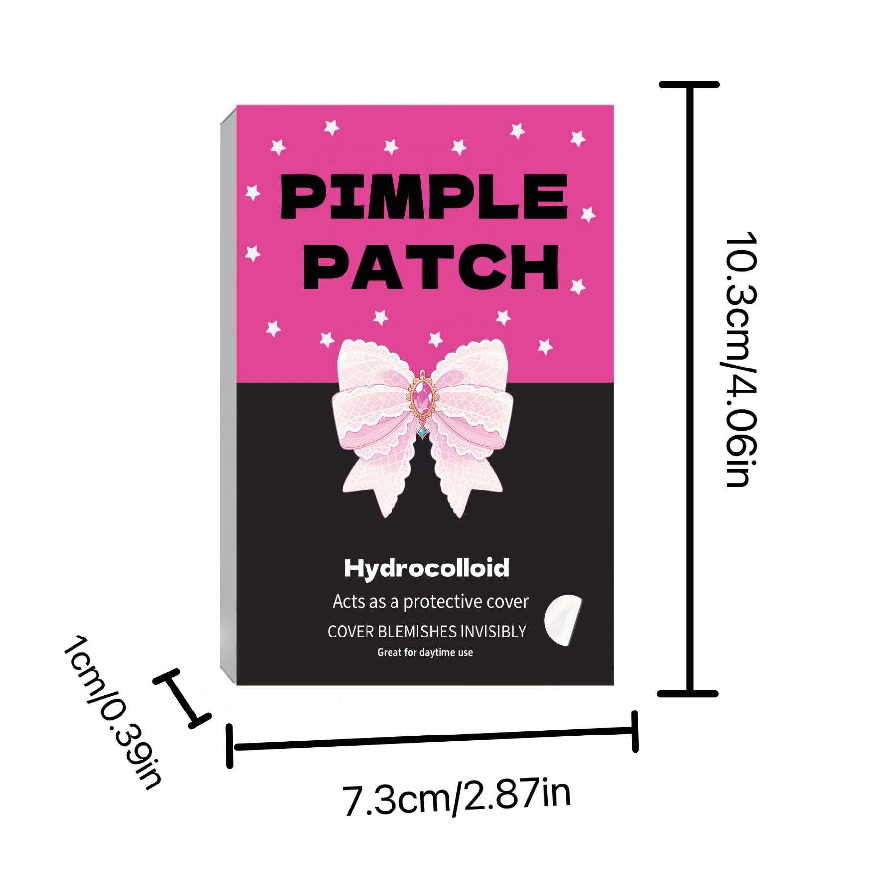 400Pcs Pink Black Star Hydrocolloid Pimple Patches Cute Bow Box Waterproof Invisible Acne Stickers For Daily Makeup