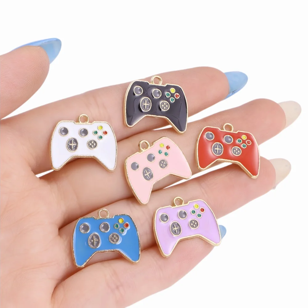 10Pcs 19*16mm 6Colors Game Controller Enamel Charm for Jewelry Making Earring Pendant Bracelet Necklace Handmade Accessories