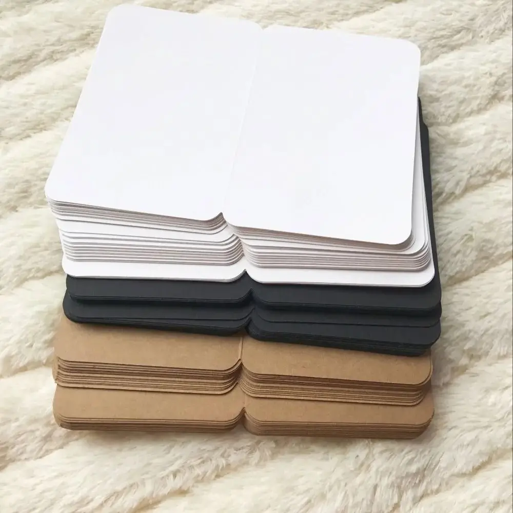 20Pcs Black White Kraft Paper Greeting Card Handmade Blank Cards Writing Supplies Folded Wedding/Birthday Invitations Party Tool