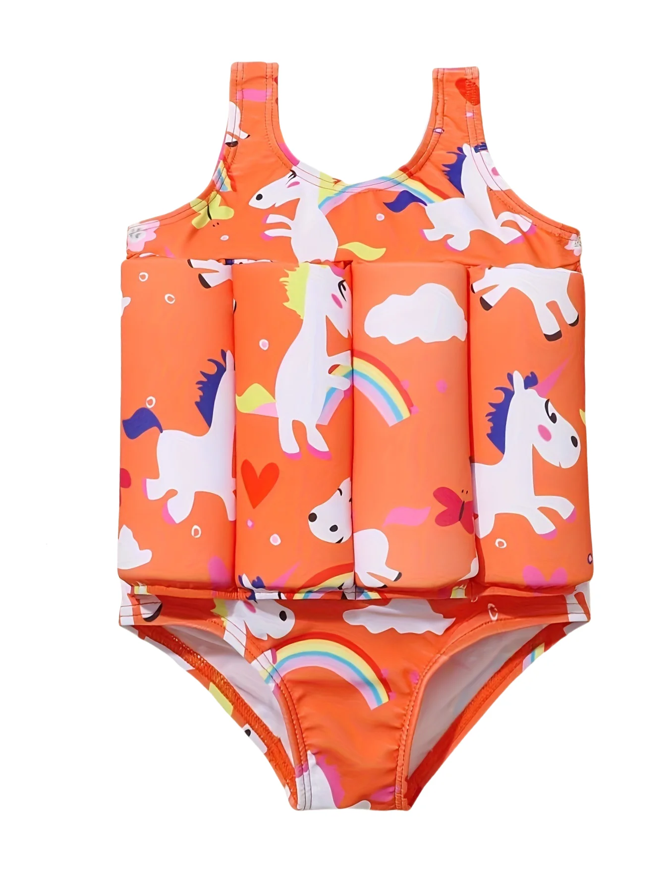 

Kids Buoyancy Swimwear Boys Girls One-Piece Slim Float Vest, Removable Adjustable Buoyancy Swimsuit, Summer Beach Pool Training