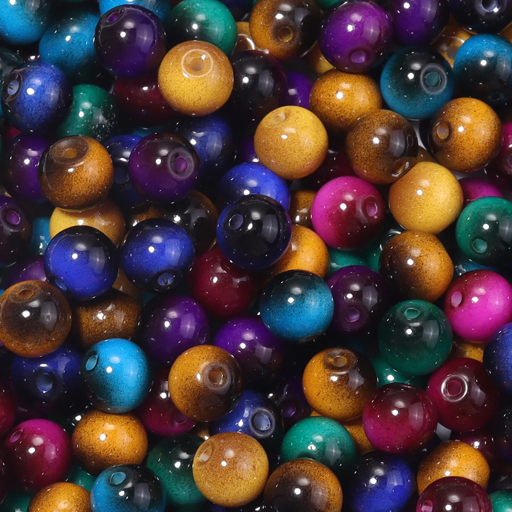 60 Stück/Set 8mm Imitations-Tigerauge-Glasperlen Runde Lose Abstandsperlen für Schmuckherstellung DIY Armband Halsketten Zubehör – Detail 5