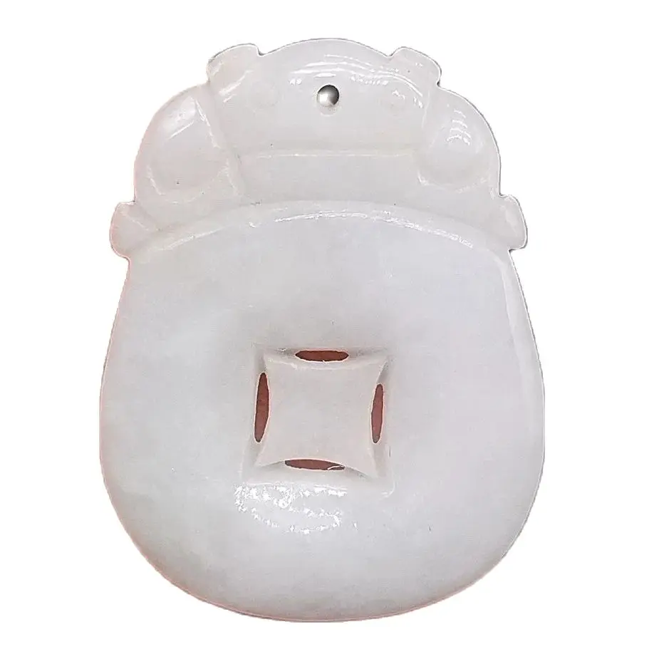 

Lavender Burma 100% Natural Type Jade Jadeite Carved Coin Pendant【Grade A】