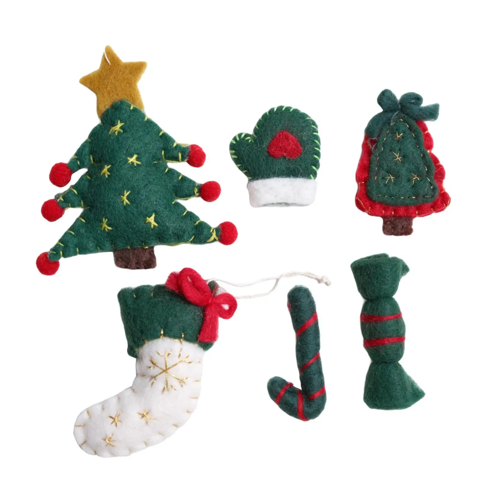 Festive Felt Ornament DIY Kit Christmas Tree Pendant Hanging Decor for Kids Adults Sewing Craft Cute Handmade Holiday Art