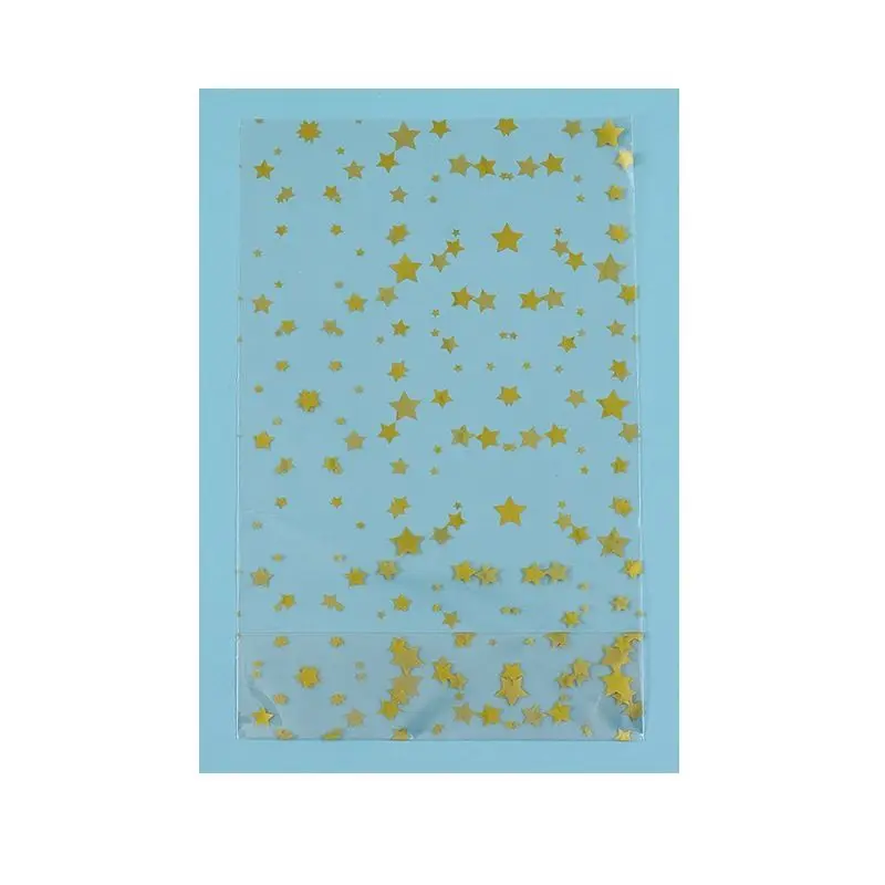 Saco de embalagem de pipoca de torrada de doces transparente de bolso plano dourado personalizado Saco de plástico descartável de qualidade alimentar