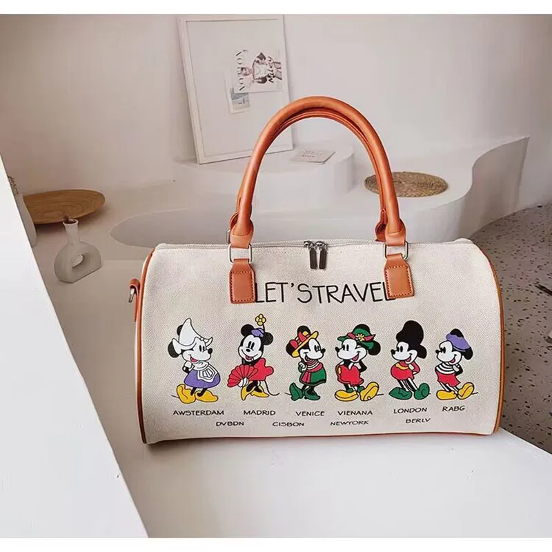 

Disney's New Cartoon Mickey Lady Handbag Large-capacity Multi-function Canvas Bag Fashion All-match Lady Messenger Bag