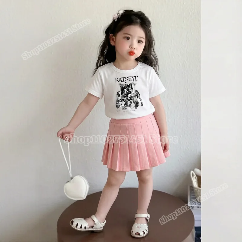 Niedliches Katseyed-Print-T-Shirt und Rock 2-teiliges Set Kawaii Weißes Kurzarm-T-Shirt Plissierter Rock Sommer Mädchenkleidung Lässiges Überraschungsgeschenk – Detail 6