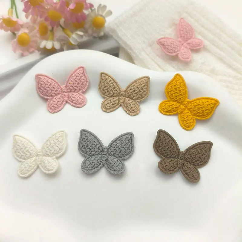 60 Stück 3 x 2,5 cm gepolsterte Schmetterlings-Applikationen im Herbst-Winter-Stil für DIY-Haarspangen, Handschuhe, Hüte, Zubehör, Aufnäher – Detail 5