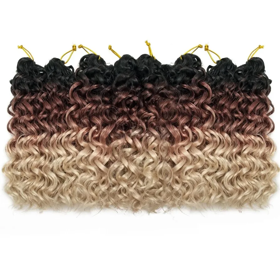 8 عبوات شعر كروشيه مجعد GoGo حليقة للنساء موجة عميقة تجديل الشعر الاصطناعية البوهيمي جديلة شعر كروشيه موجة المياه