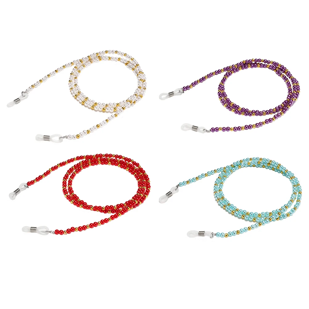 

4PCS Eyeglass Chain Purple Eyewear Holder Durable Material Vintage Design Glasses Strap For Bending Over Work Great Gift Fashion