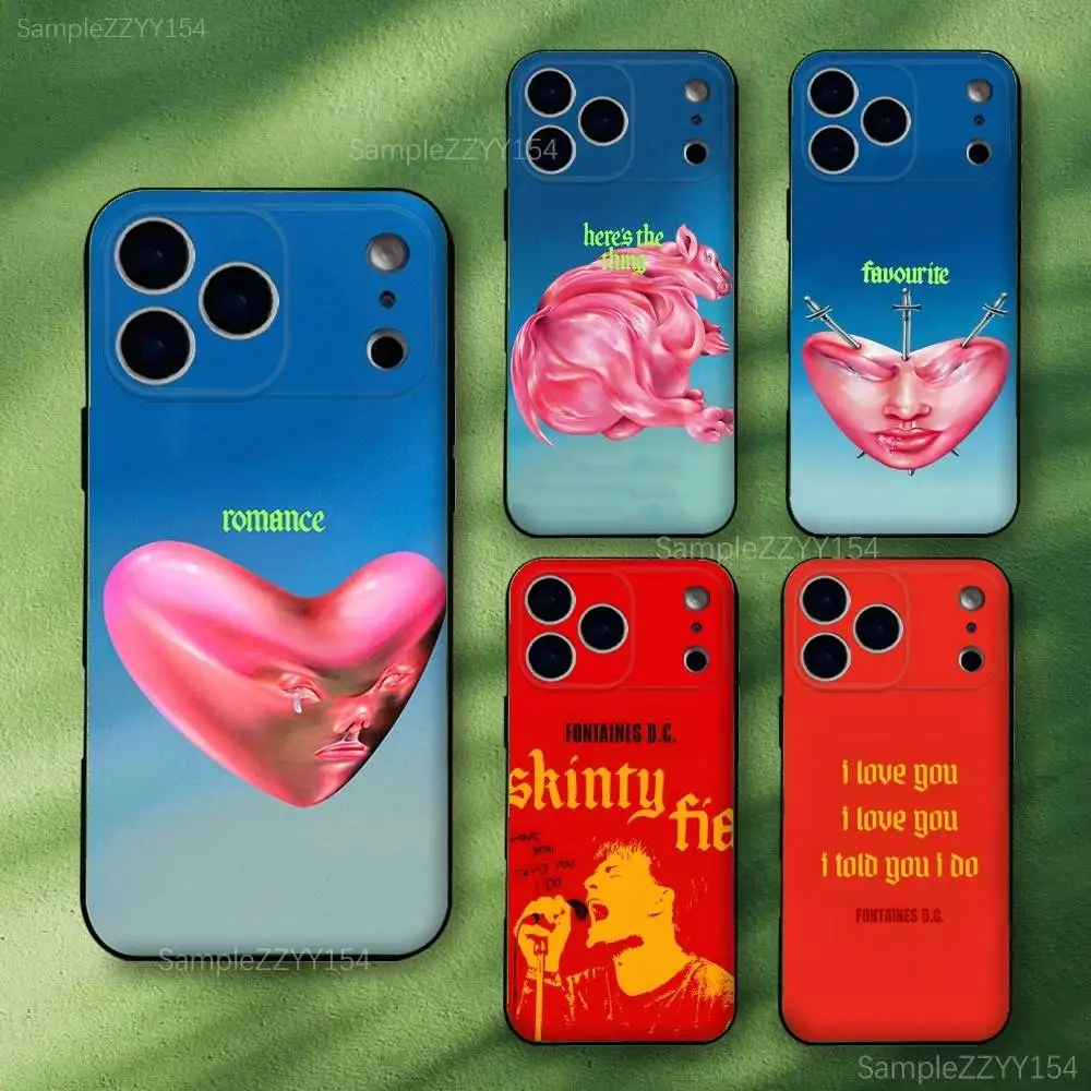 

Band F-Fontaines D.C. Romance Phone Case For 15,16,17,13,14,11,12,Pro,Max,Plus,E,Air,Mini Shockproof Silicone Soft Cover