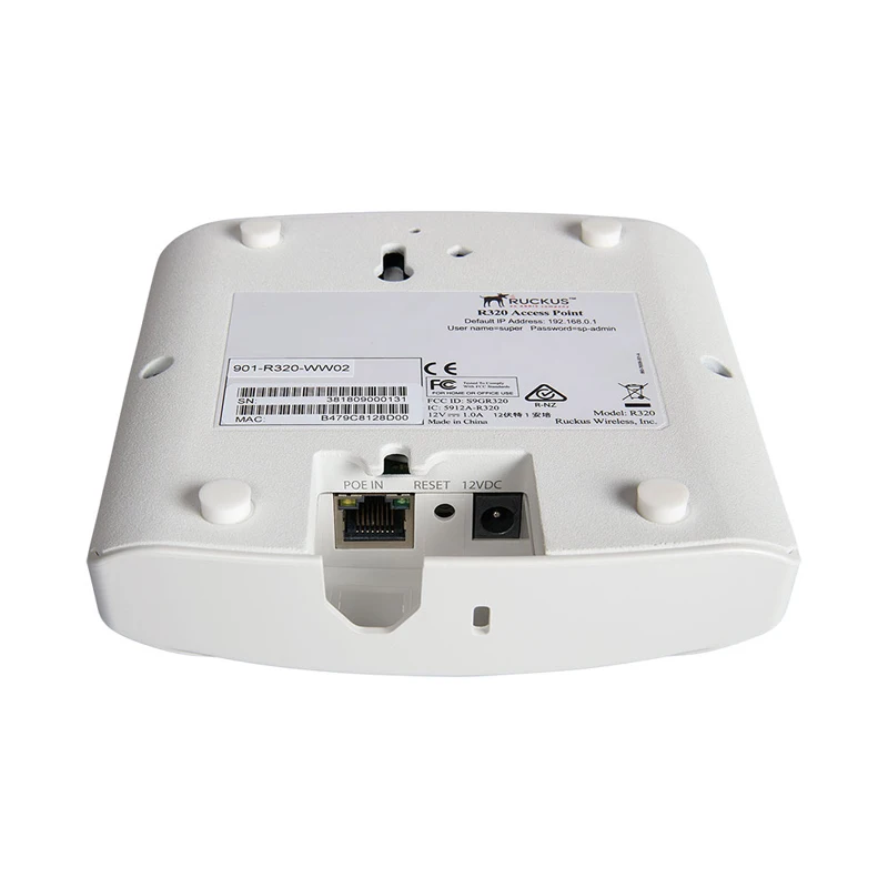 Ruckus Wireless R320 ZoneFlex AP 901-R320-WW02 (Alike 901-R320-US02, 901-R320-EU02) Dual-Band 802.11ac 2x2:2 Wi-Fi Access Point