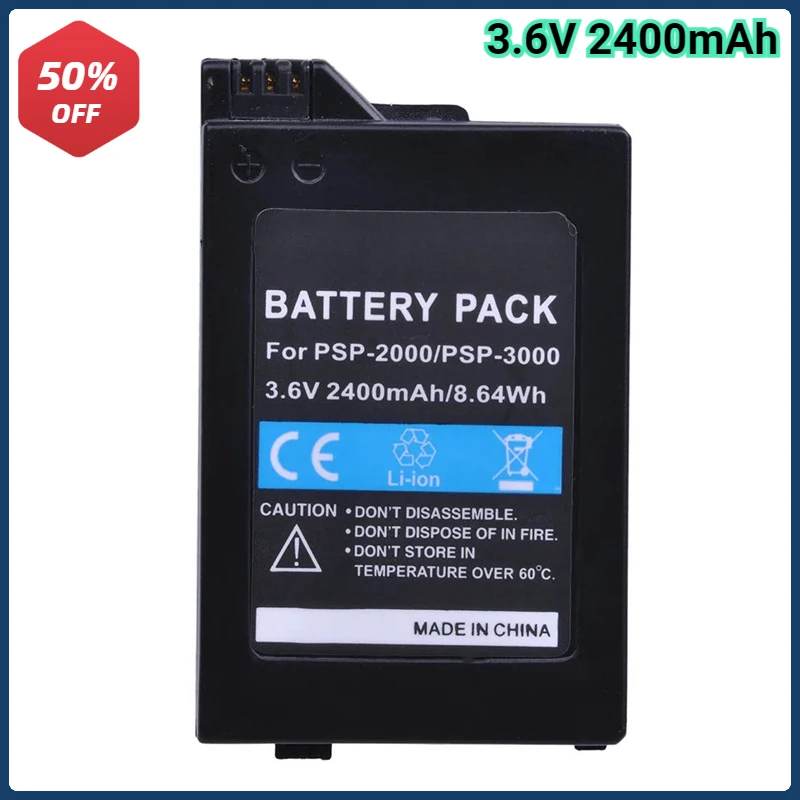 New 3.6V 2400mAh Li-ion Replacement Battery Cell for Sony PSP-2000 PSP-s110 PSP 3000 3.6V Battery Pack Game Machine Batteries