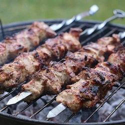 45cm Stainless Steel Barbecue Skewer 6/0/12Pcs Wide BBQ Sticks Flat BBQ Fork Kabob BBQ Skewers BBQ Utensil Kitchen Accessories