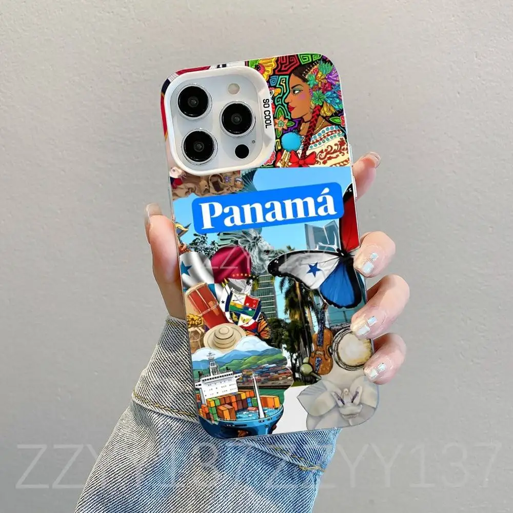 حافظة هاتف بنما الاستوائية لهاتف آيفون 16,15,14,13,12,11,8,7,Pro,Max,Plus,Mini,XS,SE غطاء مقاوم للصدمات من الحلوى البيضاء غير اللامعة