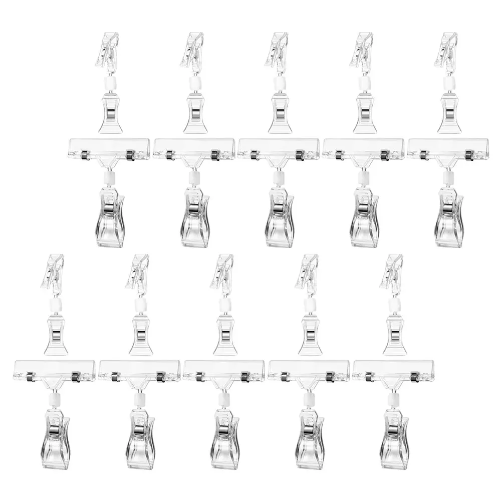 

20pcs Poster Display Clips Price Tag Holder Retail Store Supplies Rotatable Strong Clamping Force Easy to Milky Small