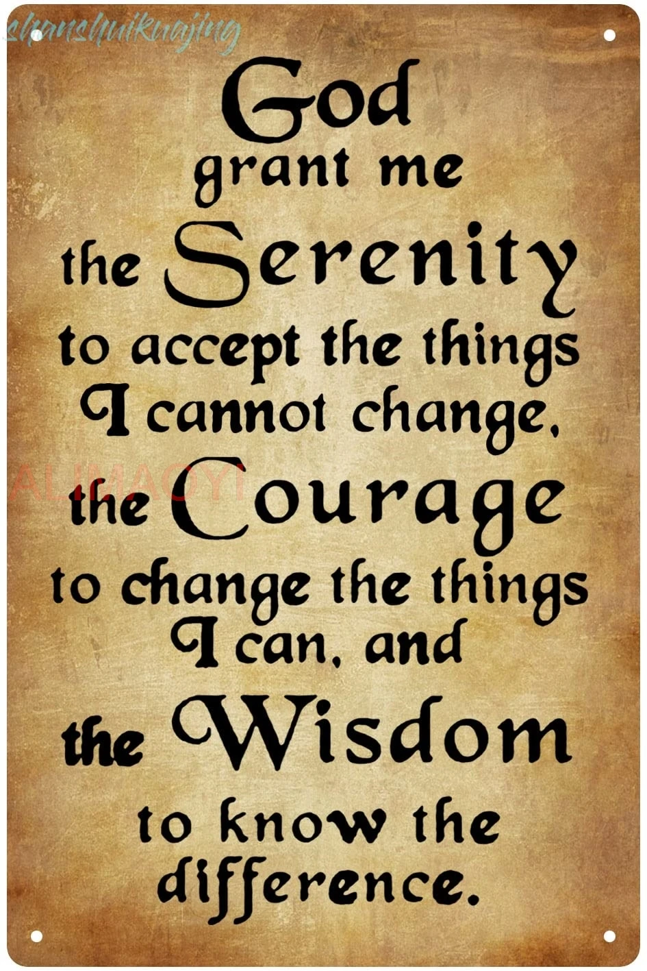 god grant me the serenity tin sign Vintage metal signs Christian Wall Art Serenity Prayer sign 8x12 inches sign