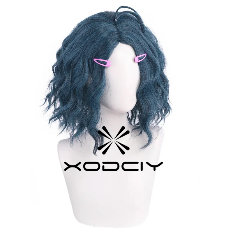 Krótka, kręcona peruka do cosplay Włosy syntetyczne Halloween Anime Kostium kreskówkowy Peruka imprezowa ze spinką do włosów