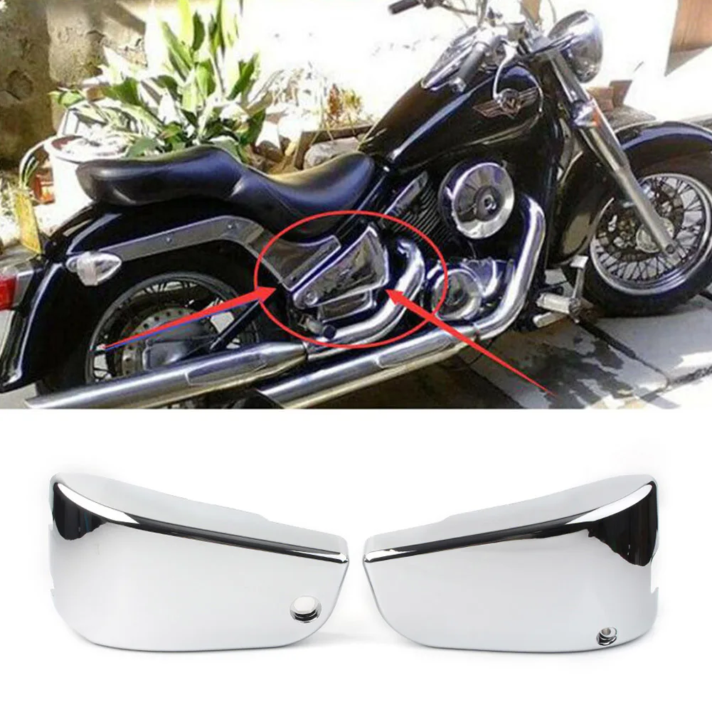 

Chrome/Black Motorcycle Battery Side Fairing Cover Protector For Kawasaki Vulcan VN1500 Classic Nomad 1996-2017