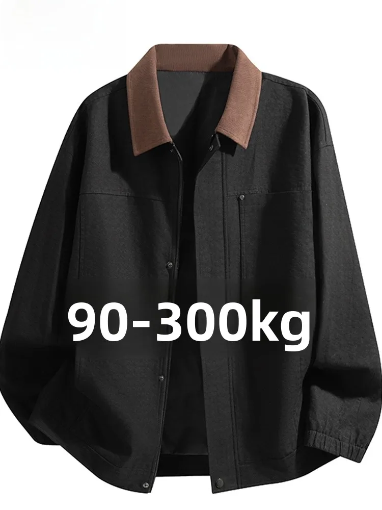 

Мужская повседневная куртка MoChao в американском стиле, больших размеров, весна-осень, новая, свободного кроя, стройнящая, с простым отложным воротником, верхняя одежда