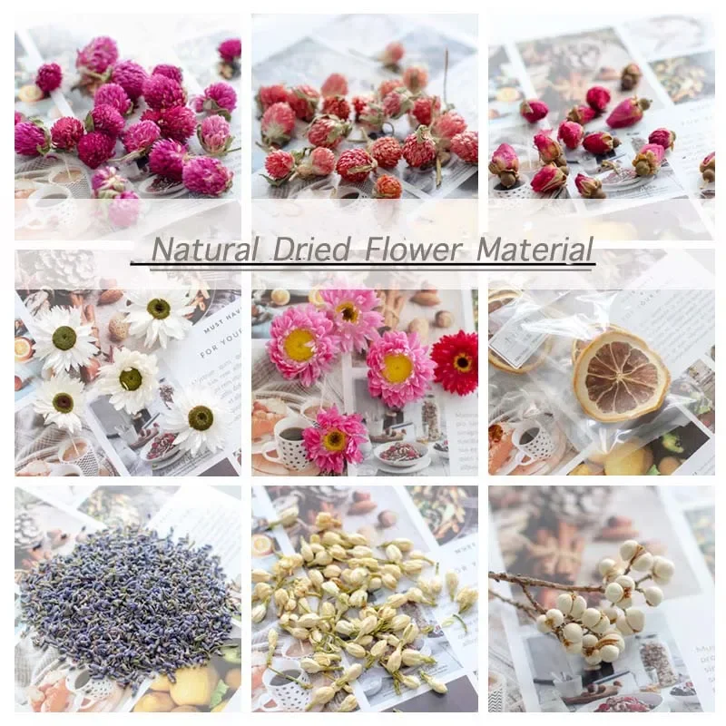 NEW Box Lemon Slice Rose Bud Head Lavender Granule Dried Flower DIY Scented Candle Wax Slice Decorative Mix Flower Material Home