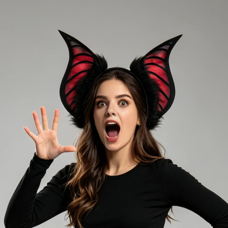 Bar Create Atmosphere Stage Performance Props Ladies Dress Up Headgear New Simulation Bat Animal Ear Headband