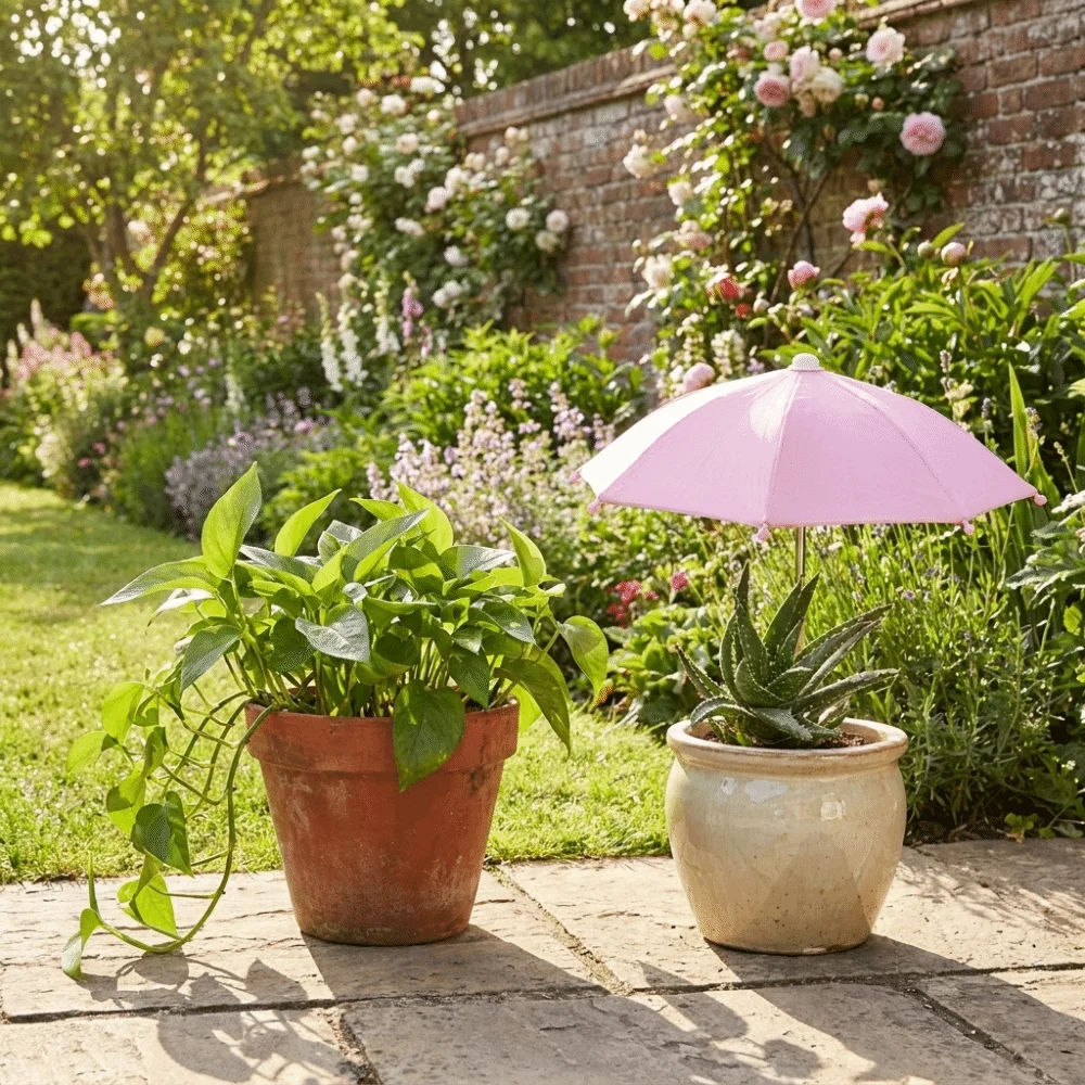 Detachable Plant Shade Umbrella UV Protection Decorative Garden Plant Umbrella Weatherproof Outdoor Sunblock Cover Balcony