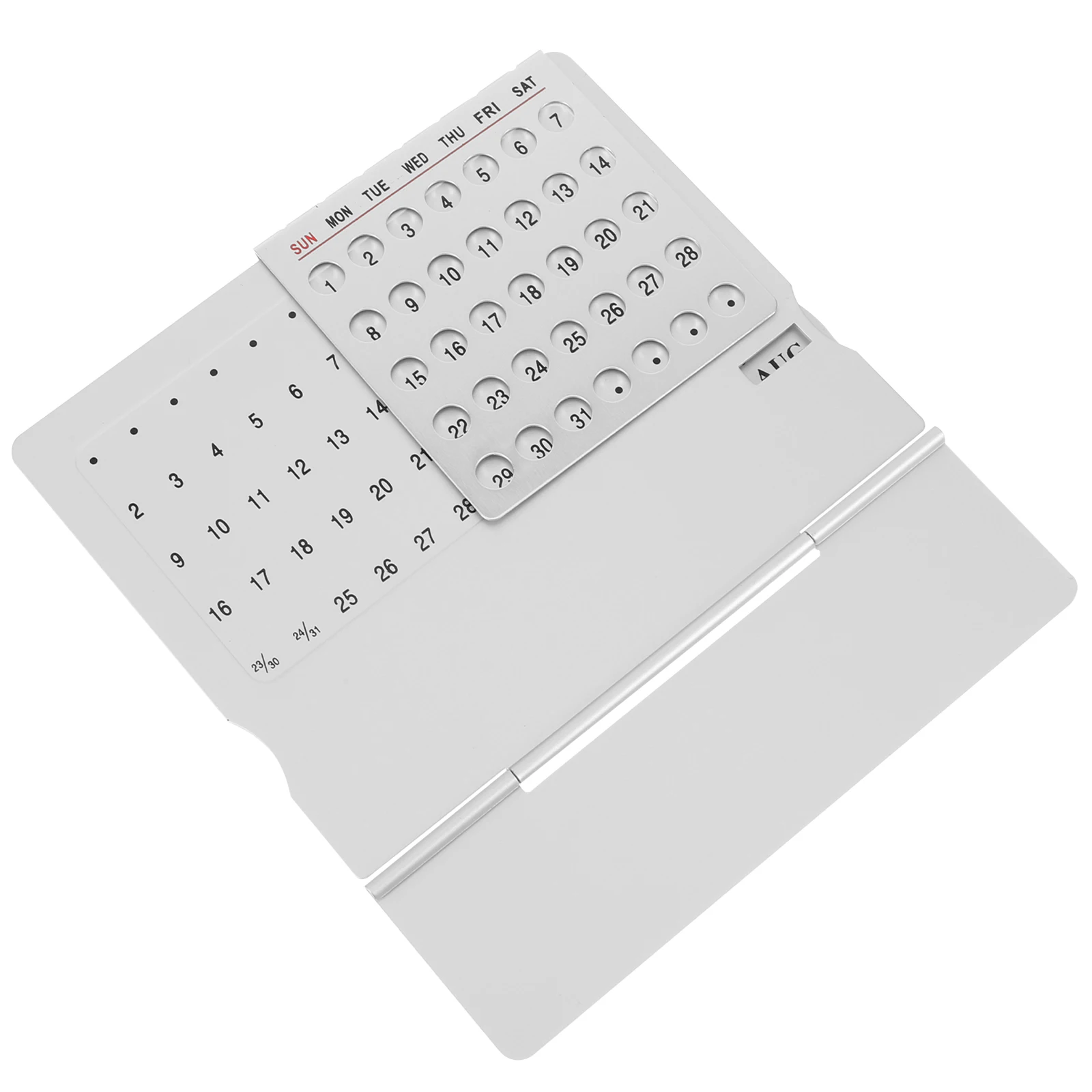 

Ultra Thin Metal Desk Calendar Perpetual Date Reminder Office Decor Mini Desktop Accessories Lightweight Creative Printing