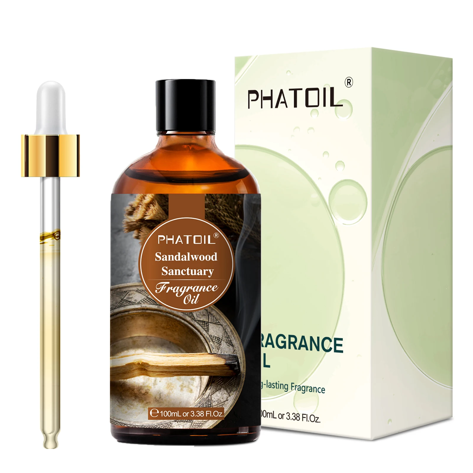 PHATOIL 100 ml Oud Warmth Duftöl für Diffusor, Aromatherapie, warmes Santal, Vanille, Amber, schwarze Orchidee, Aroma-Duftöle
