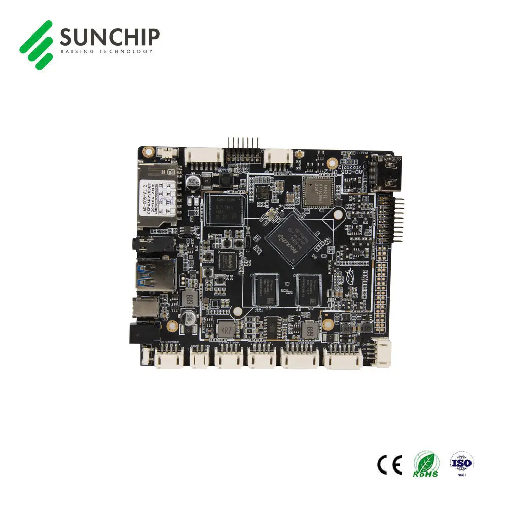 Fabricante de placas base Android 12 Placa base PCBA RK3566 Señalización digital inteligente Tablero de control Android