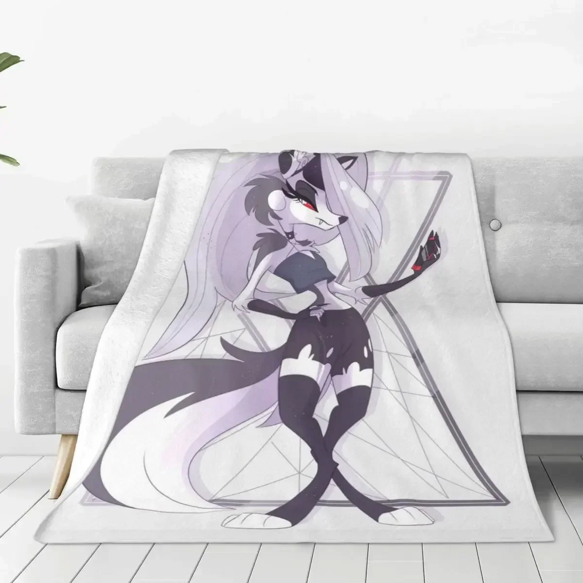 

Cute Loona Blanket Helluva Boss Anime Plush Awesome Breathable Throw Blankets for Home Spring Autumn
