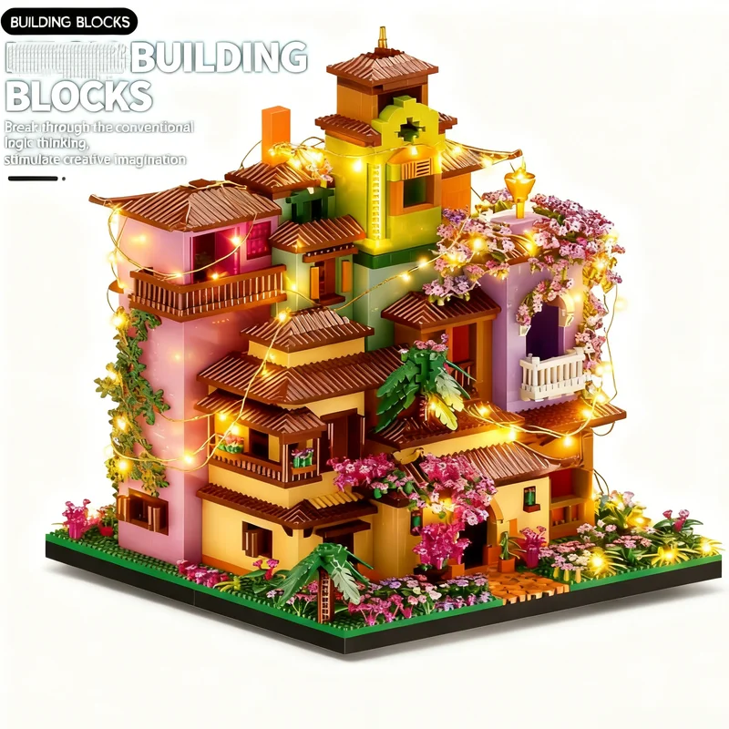 

Mini Magical Flower Castle House Villa Building Blocks Street View Countryside Assemble Diamond Bricks Kids Toys Christmas Gifts