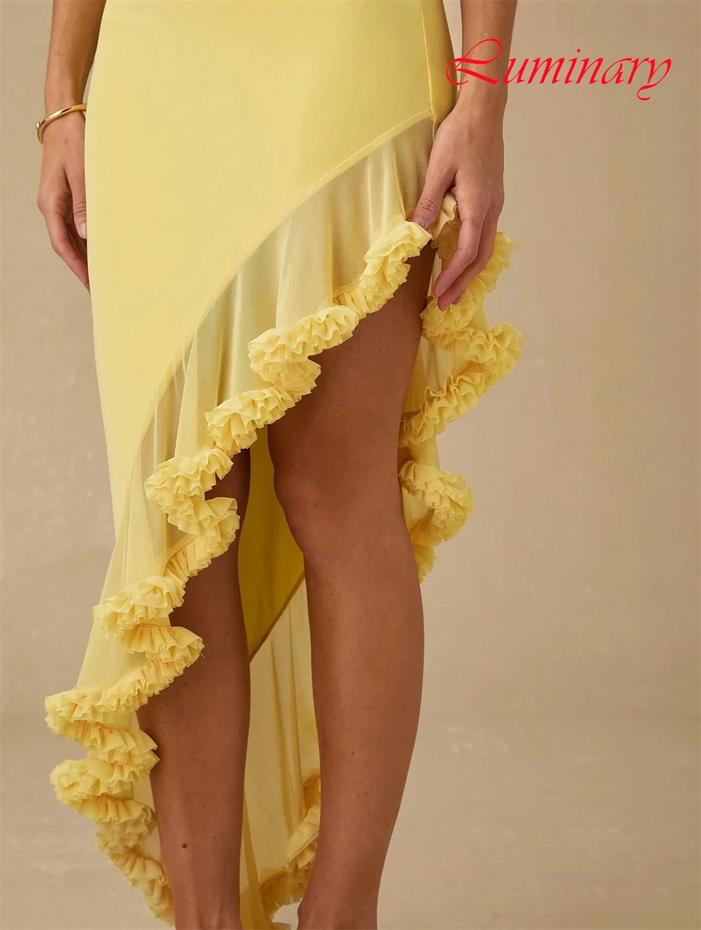 

Customized Delicate Jersey Evening Dress Exquisite Boat Neck Prom Dresses Temperament Asymmetrical Special Occasion Gowns