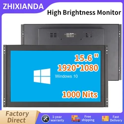 15.6 Inch 1920*1080 Open Frame Monitor 1000 Nits Sunlight Readable Capacitive Touch Industrial DIsplay With VGA HDMI USB