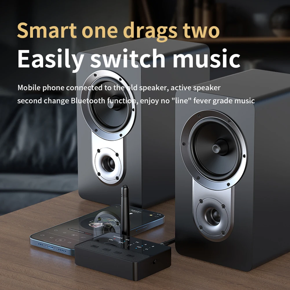 

Bluetooth-Compatible 5.3 APTX/HD/LL Audio Adapter 2 In 1 Wireless Stereo Receiver Transmitter 3.5mm AUX/RCA for TV PC