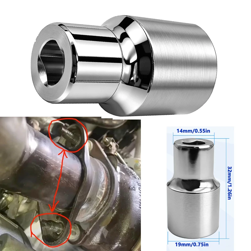 

Steel Shock Absorber Socket Remove Replace Shock Absorbers Nut Holding Socket 3/8" Drive Strut Nut Turbo Exhaust Stud Installati