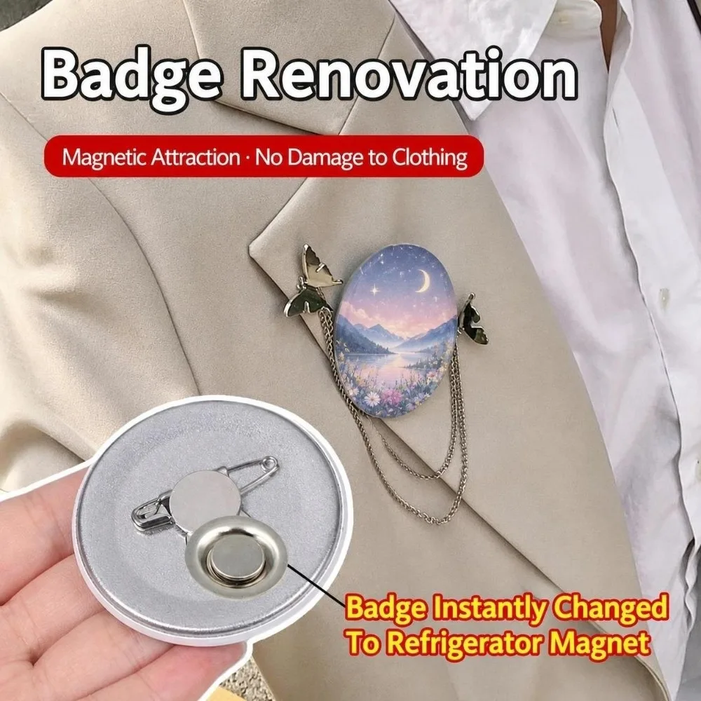 4Pairs Magnetic Brooch To Fridge Magnet Converter Brooch to Fridge Magnet DIY Accessories Pin Magnet Adapter