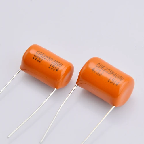Imagen 2 del producto Condensador de tono naranja ±5% SBE/CDE 200V 0.022UF/400V 0.047UF Condensador de guitarra para bajo de guitarra eléctrica