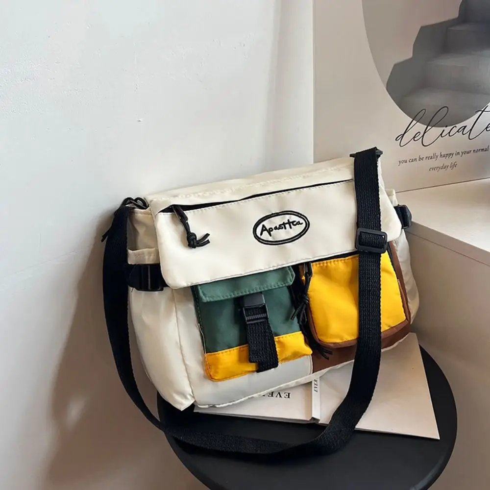 

Nylon Nylon Crossbody Bag Multi Functional Adjustable Strap Harajuku Messenger Bag Large Capacity Japanese Style