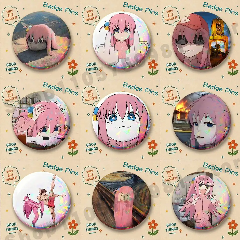 H-Hitori G-Goto Badges Cartoon Character Pins Brooch for Bag Shoes Decoration Jewelry Gifts