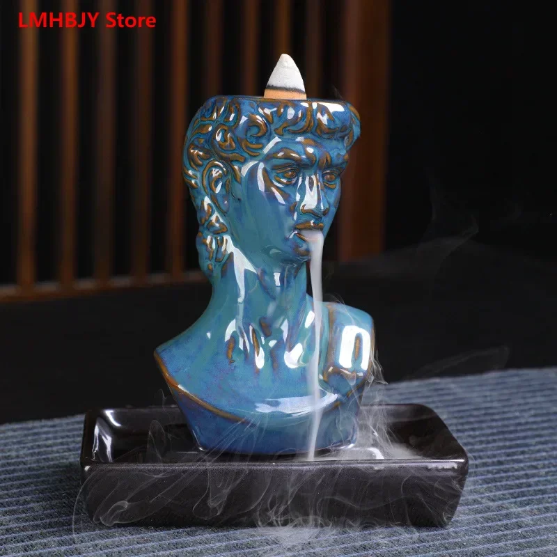 LMHBJY Ceramic Beauty Statue Backflow Incense Burner Creative Beauty Smoke Backflow Incense Burner Home Decoration