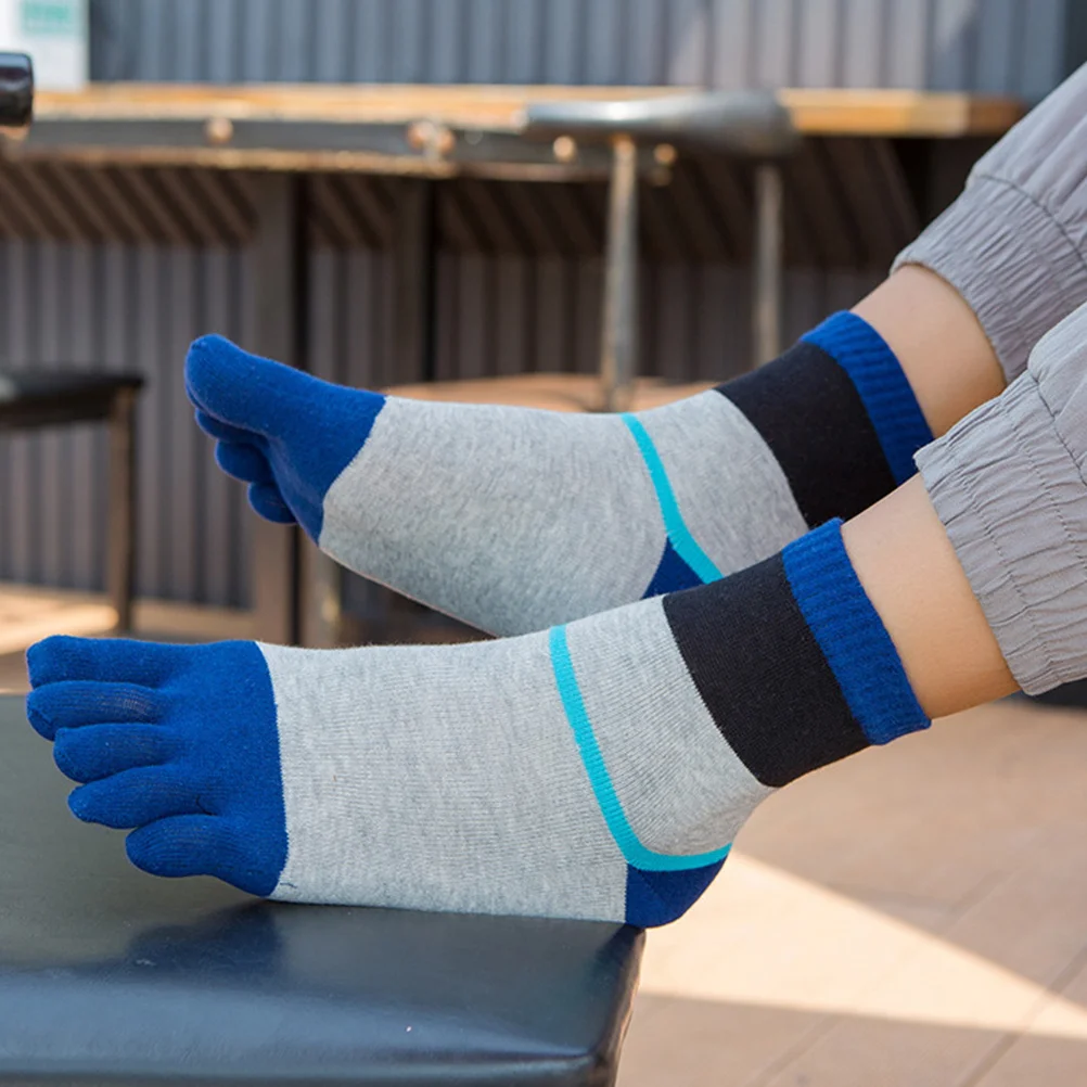 

1 пара мужских носков с высокой талией, средней длины, дышащие, эластичные, прочные, разделительные носки, идеальный выбор подарка