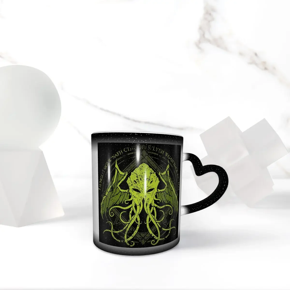 

Cthulhu - Lovecraft - Distressed Chant Design V2 Mug Funny Ceramic Coffee Cups Tea Mugs Milk Cup Drinkware Gift for Friends